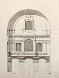 Kości&oacute;ł pw. Św. Wawrzyńca w Woli. Projekt przebudowy, widok empory muzycznej