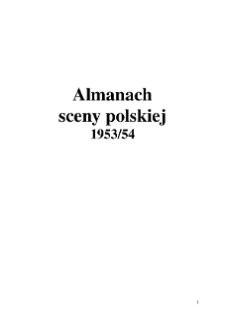 ALMANACH SCENY POLSKIEJ 1953/54