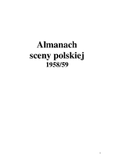 ALMANACH SCENY POLSKIEJ 1958/59
