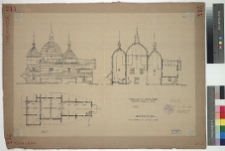 Komarno, cerkiew św. Michała Archanioła, rzut, przekr&oacute;j i widok