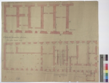 Dubno, założenie zamkowe, d. pałac Lubomirskich, rzuty sutereny i parteru