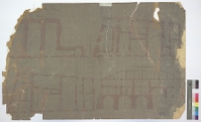 Dubno, założenie zamkowe, pałacyk Karwickich: rzuty sutereny, parteru, I p., przekr&oacute;j