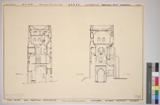 Łuck, zamek, przekroje wieży bramnej