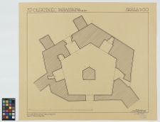 Stary Oleksiniec, zamek, basteja wsch.: rzut dolnek kondygnacji