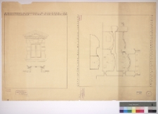 Międzyrzec ostrogski, cerkiew i monastyr św. Tr&oacute;jcy (d. klasztor franciszkan&oacute;w), przekr&oacute;j baszty, widok i przekr&oacute;j okna