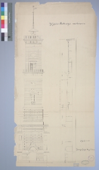 Lw&oacute;w, ratusz, wieża: fasada i przekr&oacute;j