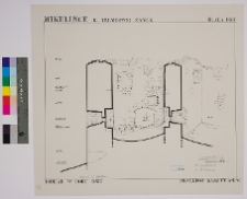 Mikulińce, zamek, przekr&oacute;j poprzeczny baszty pd.-wsch.