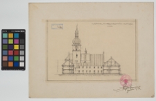 Sokal, kości&oacute;ł NMP i klasztor Bernardyn&oacute;w, elewacja i przekr&oacute;j