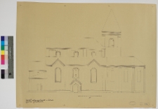 Dubno, d. kości&oacute;ł bernardyn&oacute;w p.w. Niepokalanego Poczęcia NMP, elewacja pd.