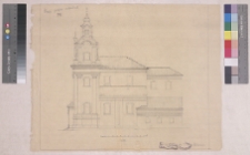 Kozin, kości&oacute;ł podominikański, elewacja pd.