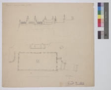 Krzemieniec, kości&oacute;ł pofranciszkański Wniebowzięcia Matki Bożej (sob&oacute;r św. Mikołaja), taras: rzut i widok boczny