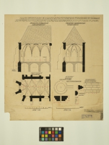 Sambor, d. kości&oacute;ł Bernardyn&oacute;w, prezbiterium: rzut i przekroje
