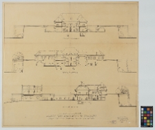 Zbaraż, zamek Wiśniowieckich, przekroje