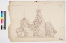 Drohobycz, cerkiew św. Tr&oacute;jcy, przekr&oacute;j podłużny