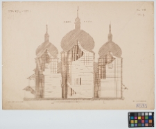 Rozd&oacute;ł, cerkiew Bogurodzicy, przekr&oacute;j podłużny