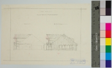 Lewacze, Szkoła im. J&oacute;zefa Piłsudskiego, elewacja boczna i przekr&oacute;j