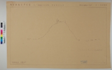 Kudryńce, zamek, przekr&oacute;j wzg&oacute;rza zamkowego