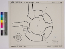 Milulińce, zamek, rzut baszty