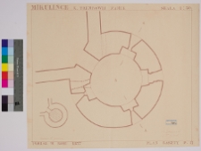 Milulińce, zamek, rzut baszty