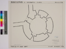 Milulińce, zamek, rzut baszty