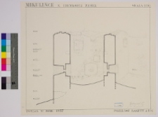 Milulińce, zamek, przekr&oacute;j