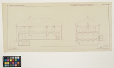 Raśniki, oficyna pałacowa, przekroje podłużny i poprzeczny