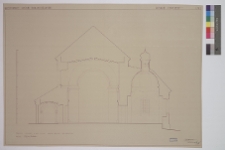 Krzemieniec, kości&oacute;ł pofranciszkański Wniebowzięcia Matki Bożej (sob&oacute;r św. Mikołaja), przekr&oacute;j