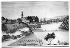 Korzec, widok miasta, rycina