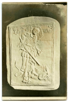 Lw&oacute;w, święty Jerzy, płaskorzeźba, ceramika