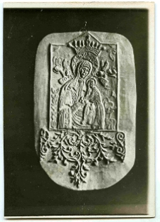 Lw&oacute;w,Matka Boska z Dzieciątkiem, płaskorzeźba, ceramika