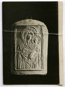 Lw&oacute;w,Matka Boska z Dzieciątkiem, płaskorzeźba, ceramika