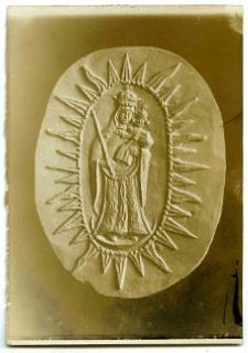 Lw&oacute;w,Matka Boska z Dzieciątkiem, płaskorzeźba, ceramika