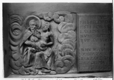 Lw&oacute;w, kości&oacute;ł i szpital świętego Łazarza, Łazarz na łonie Abrahama, płaskorzeźba