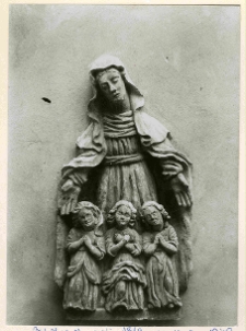 Lw&oacute;w, katedra Wniebowzięcia Najświętszej Marii Panny, katedra ormiańska, rzeźba kamienna św. Zofii z c&oacute;rkami