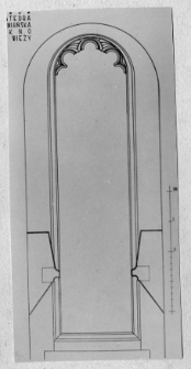 Lw&oacute;w, katedra Wniebowzięcia Najświętszej Marii Panny, katedra ormiańska, okno wieży, rysunek