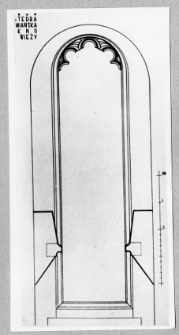 Lw&oacute;w, katedra Wniebowzięcia Najświętszej Marii Panny, katedra ormiańska, okno wieży, rysunek