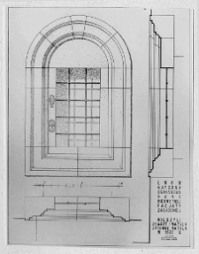 Lw&oacute;w, katedra Wniebowzięcia Najświętszej Marii Panny, katedra ormiańska, okno pierwotnej facjaty zachodniej, rysunek