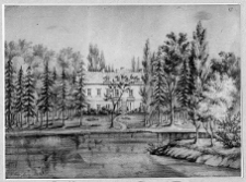 Brzostowica Murowana, pałac Sołtan&oacute;w od ogrodu wg Napoleona Ordy, 1868 r.