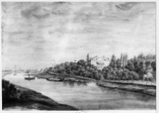 Chalcz, pałac Woynicz-Sianożęckich, akwarela Napoleona Ordy z 1877 r.