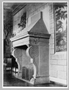 Czarna, pałac Rudnickich, kominek w wielkiej sieni