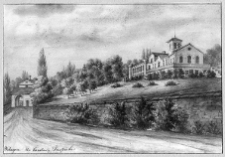 Czarny Ostr&oacute;w, widok pałacyku Willag&oacute;ra wg Napoleona Ordy
