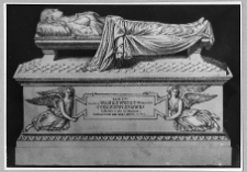 Czerwony Dw&oacute;r, kości&oacute;ł parafialny p.w. św. Teresy, nagrobek Wandy z Wańkowicz&oacute;w Tyszkiewiczowej, dłuta Luigiego Pampaloniego