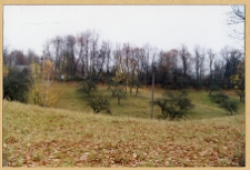 Czombr&oacute;w, widok z "Horodyszczyka" na resztki ogrodu dworskiego