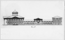 Dobośnia, pałac Bułhak&oacute;w, elewacja boczna wg W. A. Czanturii