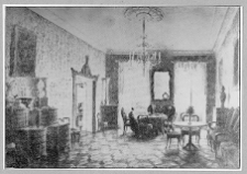 Dołhobycz&oacute;w, pałac Rastawieckich, salon wg obrazu Stanisława Zalewskiego