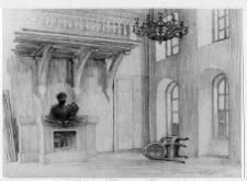 Dziewiątkowicze, pałac, fragment sali balowej, rys. Konrada Czarnockiego z 1925 r.