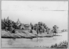 Gr&oacute;dek koło R&oacute;wnego, pałac, widok og&oacute;lny wg Napoleona Ordy