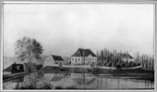 Hermanowice, widok og&oacute;lny założenia dworskiego wg rys. Jana Jaruntowskiego, 1830 r.