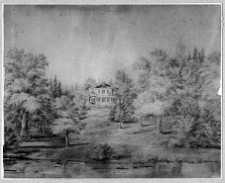 Hieronim&oacute;w, pałac Dziekońskich od ogrodu wg Napoleona Ordy, ok. 1875 r.