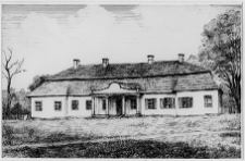 Hołd&oacute;w, dw&oacute;r od frontu, rys. S. Rodziszewski